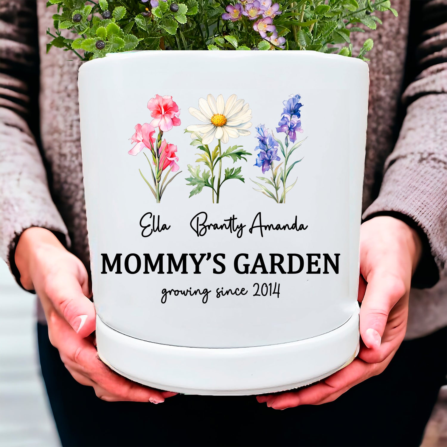 Birth Flower Planter Pot