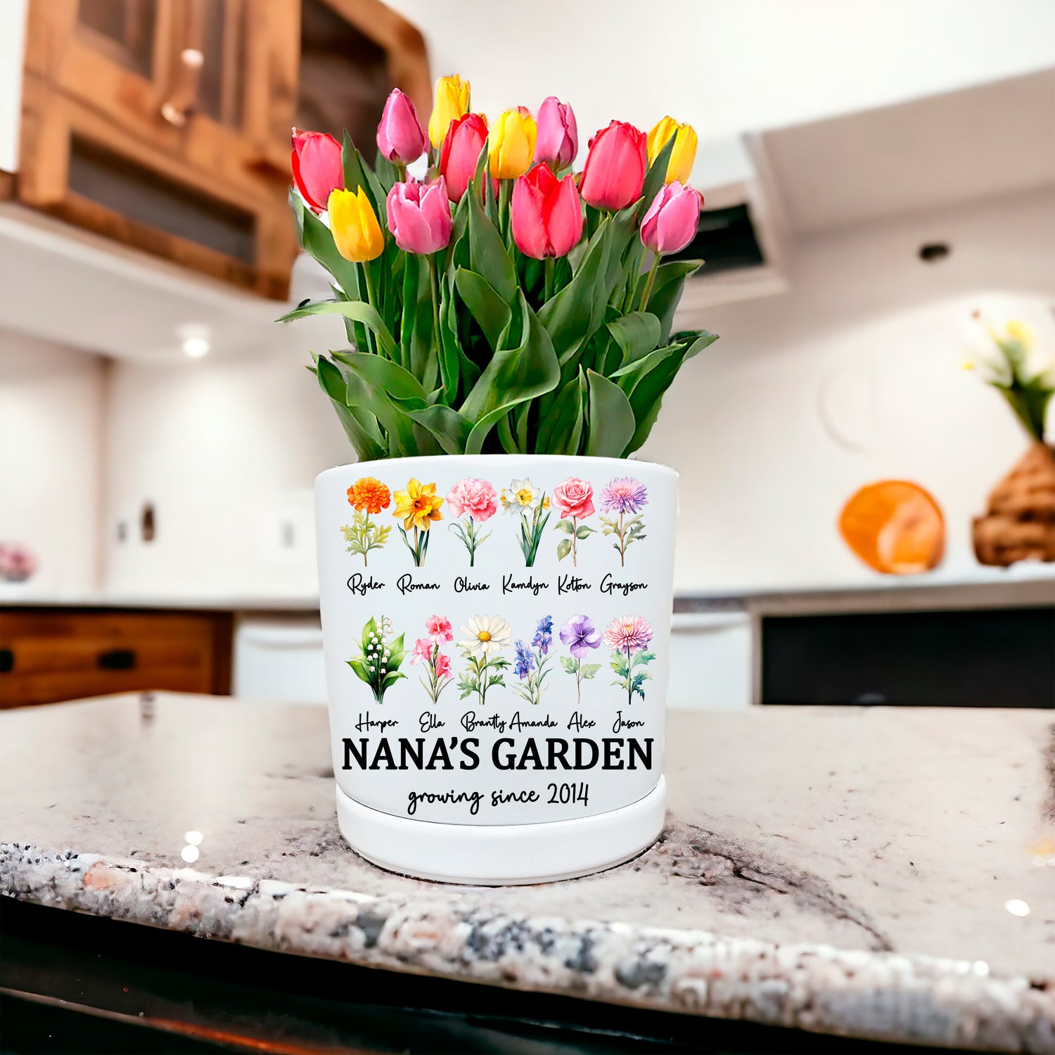 Birth Flower Planter Pot