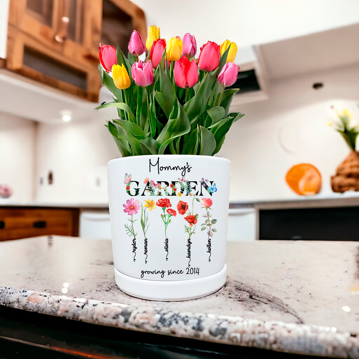 Birth Flower Planter Pot