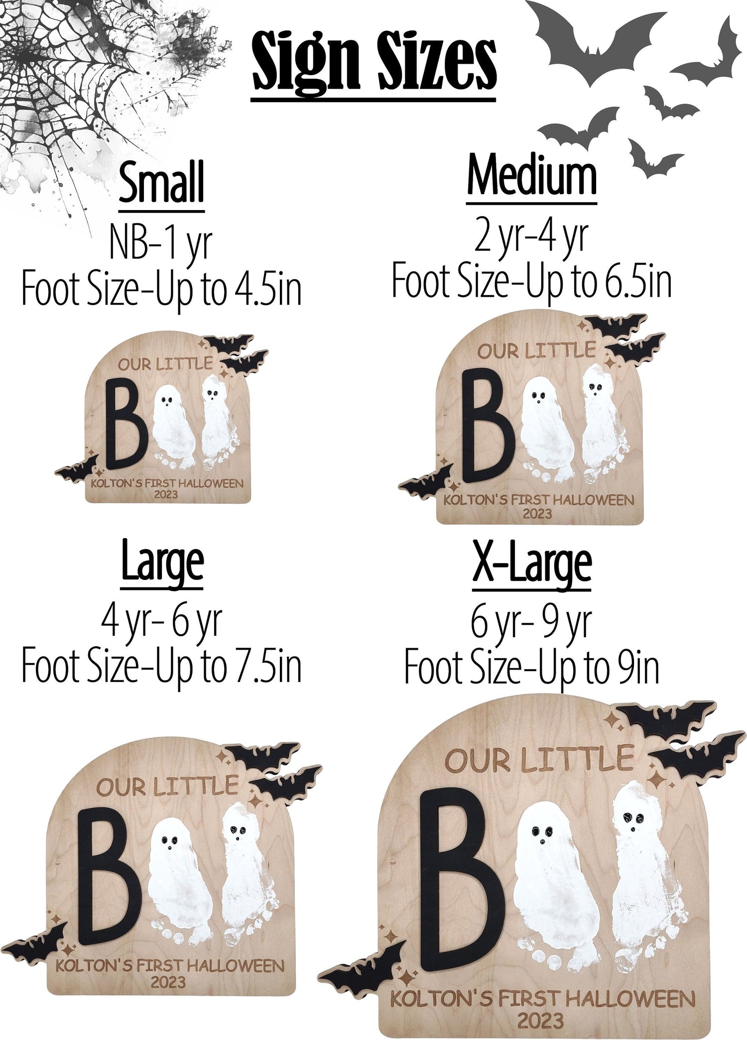 DIY Halloween Footprint Sign, Babys First Halloween Keepsake, Little Boo Wood Art, Halloween Kid Craft, Gift for Mom, Baby Shower, Ghost
