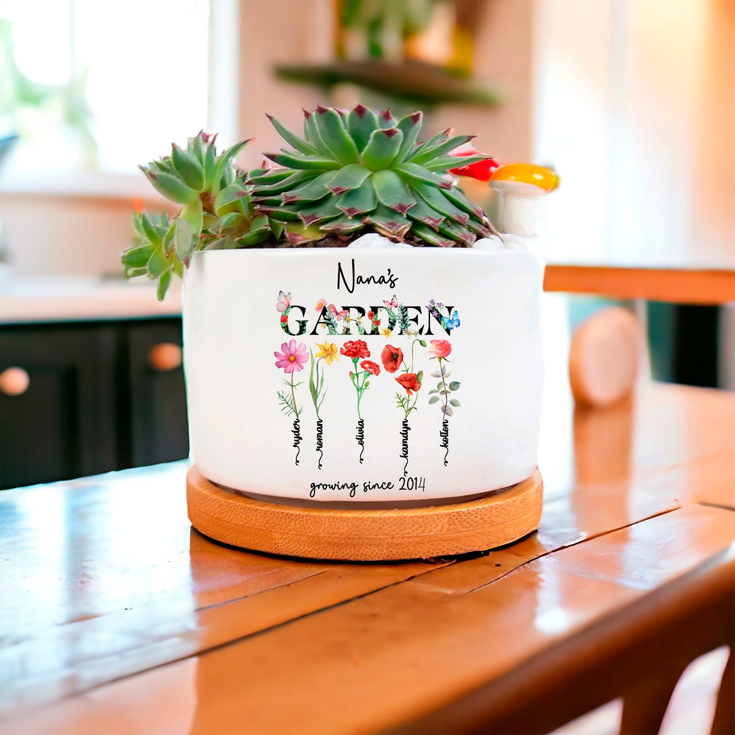 Birth Flower Planter Pot