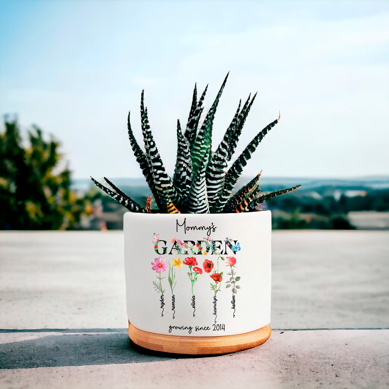 Birth Flower Planter Pot